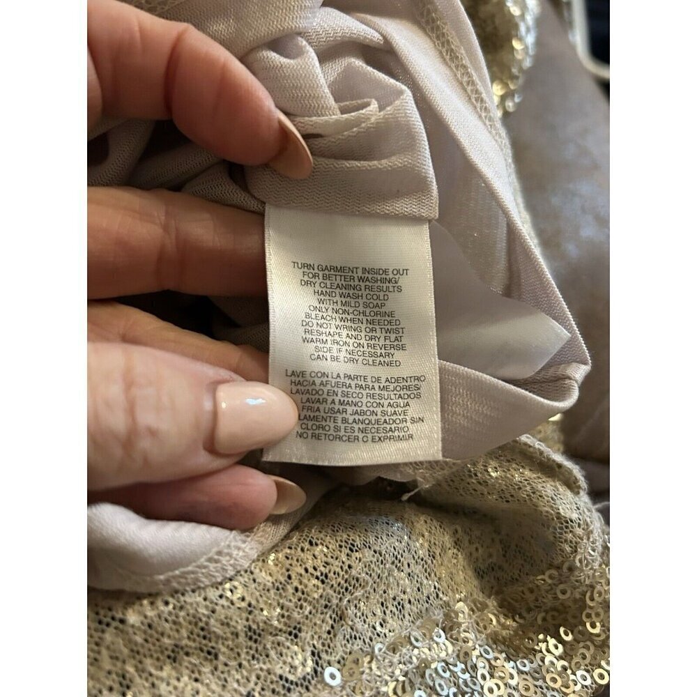 Jones New York Collection Gold Glitter Long Sleeve Womens Size Medium - Picture 7 of 7